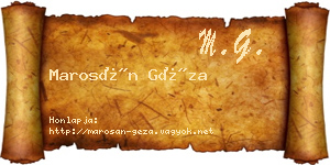 Marosán Géza névjegykártya
