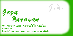 geza marosan business card